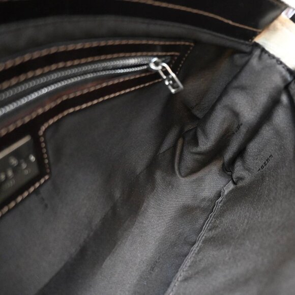 FENDI Logo Zucca Pattern Shoulder Bag Canvas Leather Beige SHW Italy 358-082025 - Picture 14 of 16